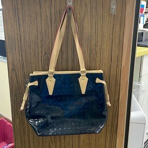Arcadia,  navy and tan tote bag. Like new condition